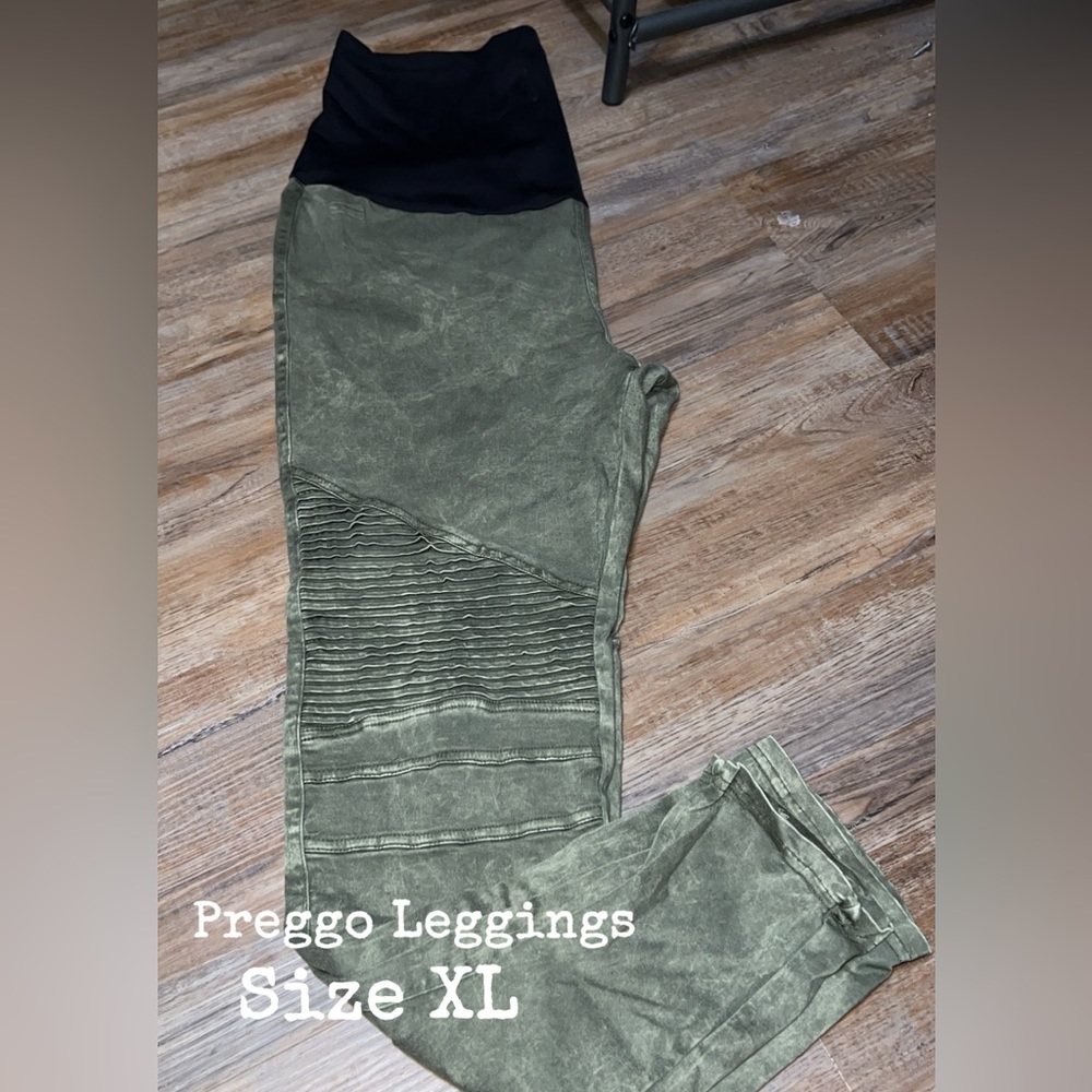 Green Maternity Leggings